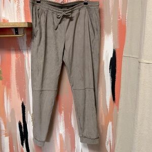 Zara taupe suede like joggers